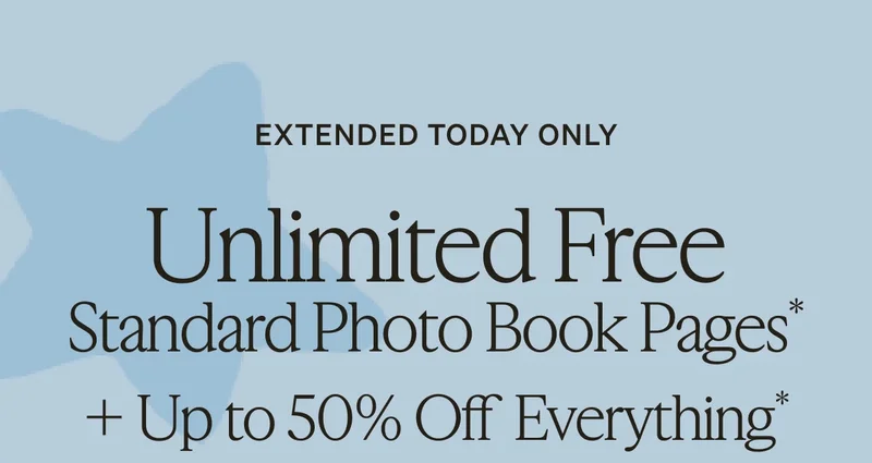 Unlimited Free Photo Book Pages + Up to 50% Off + Free Prints