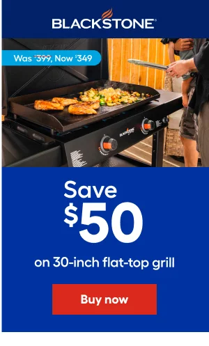 Was $399, Now $8349 Save $10 on on 30-inch flat-top grill