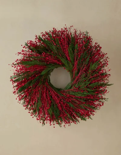 Shop Preserved Red Flax Wreath