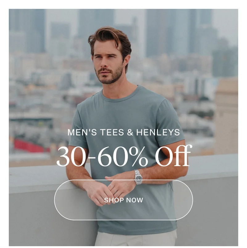 Shop Men's Tees & Henleys 30-60% Off Sitewide