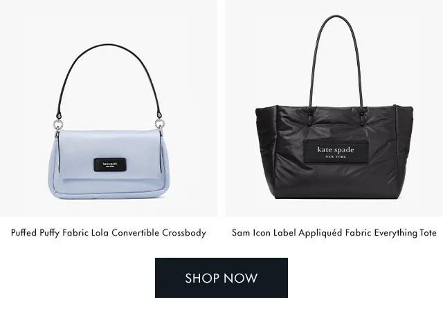 Puffed Puffy Fabric Lola Convertible Crossbody, Sam Icon Label Appliquéd Fabric Everything Tote Shop Now