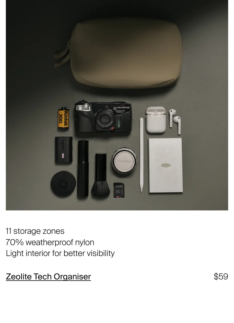 11 storage zones 70% weatherproof nylon   Light interior for better visibility