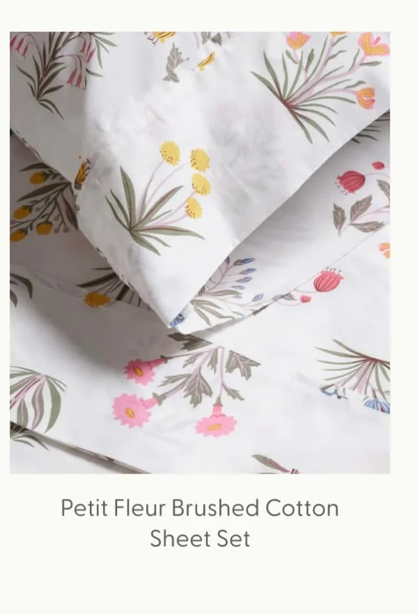 Petit Fleur Brushed Cotton Sheet Set