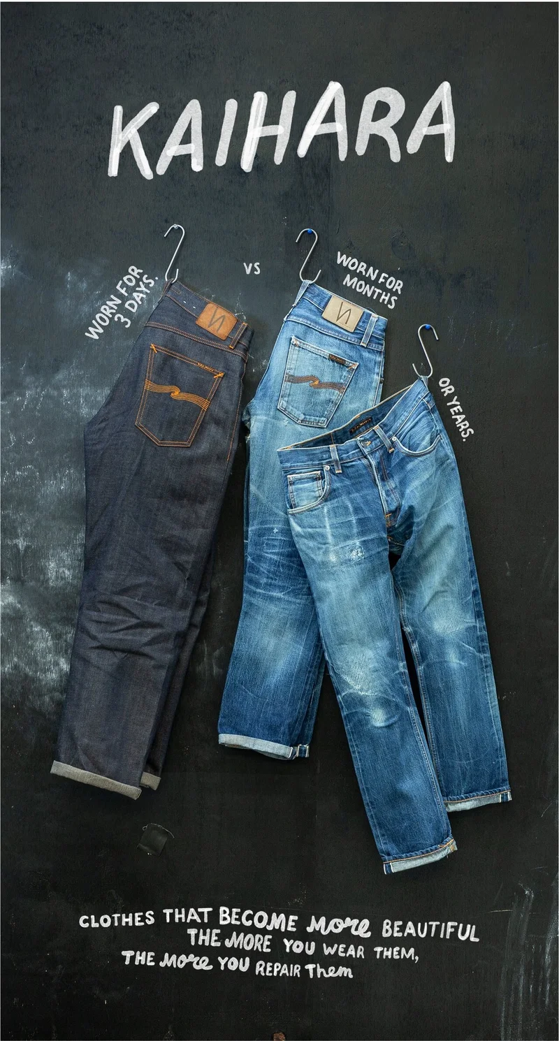 Kaihara Dry Selvage - clothes that become more beautiful the more you wear them the more you repair them.
