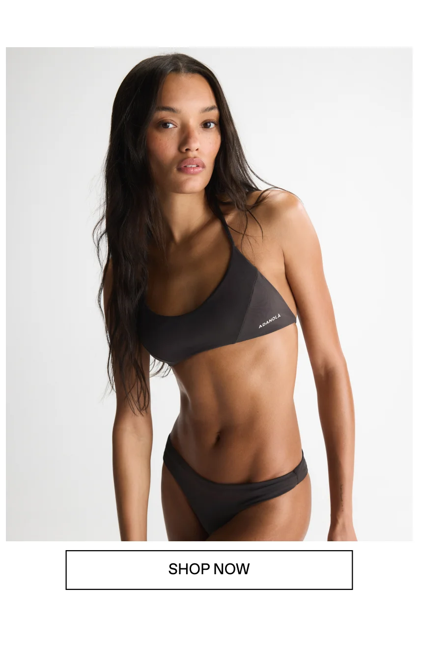 Checked Reversible Tie Bikini Top - Coffee Bean/Buttercream
