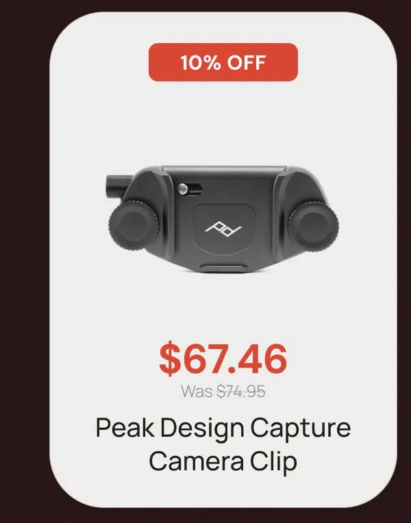 10% off - $67.46 Peak Design Capture clip