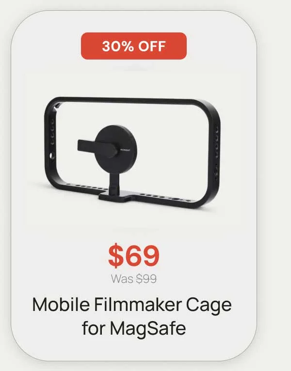 30% Off - $69 Mobile Filmmaker Cage for MagSafe