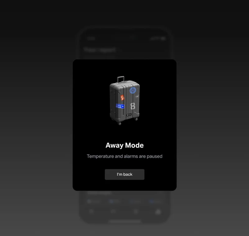 Away Mode - Temperature and alarms are paused