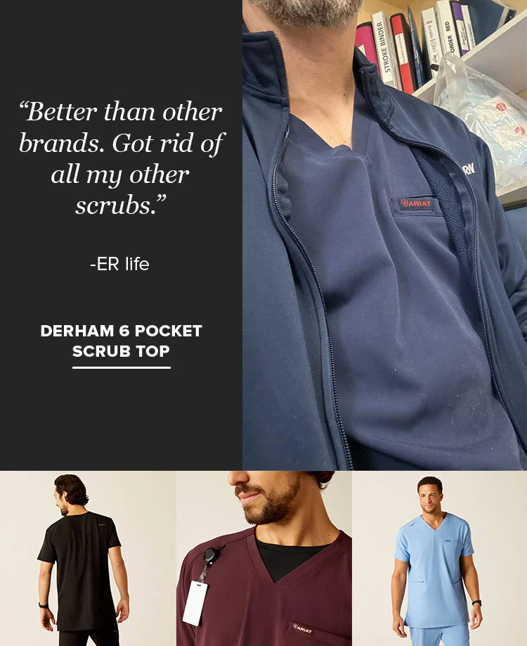 DERHAM 6 POCKET SCRUB TOP