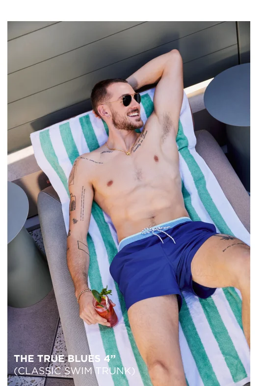 Classic Swim Trunk: The True Blue 4"