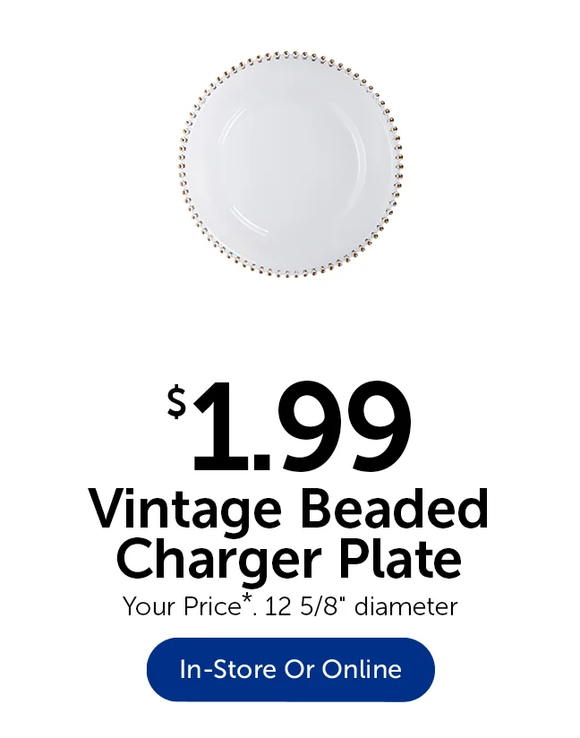 $1.99 Vintage Beaded Charger Plate - Your Price.