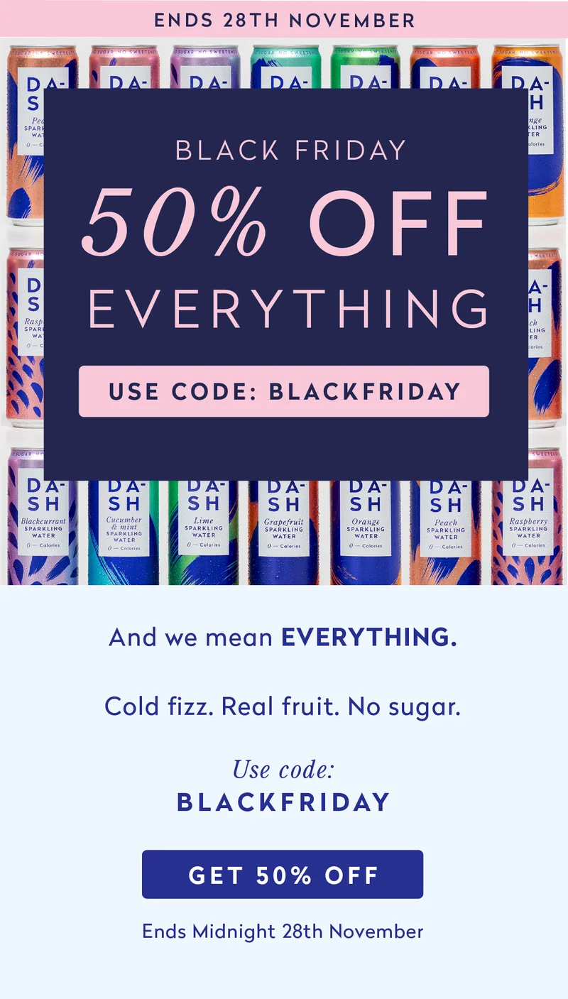 Black Friday 50% off EVERYTHING. Use code BLACKFRIDAY