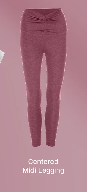 Spacedye Centered Midi Legging in Smooth Mauve Heather
