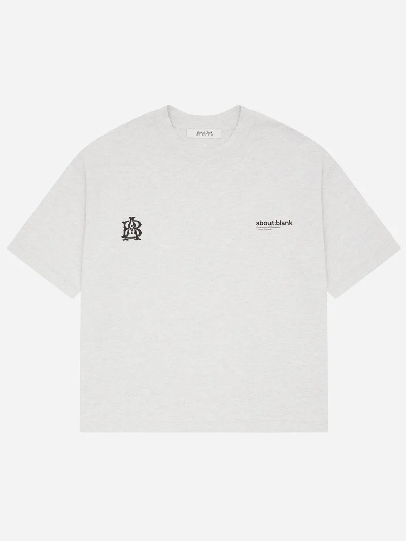 Image of about:blank Dual Logo T-shirt - Grey Marl/Black
