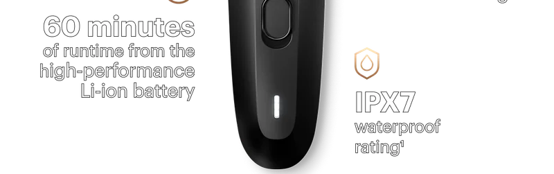 60 minutes of runtime from the high-performance Li-ion battery