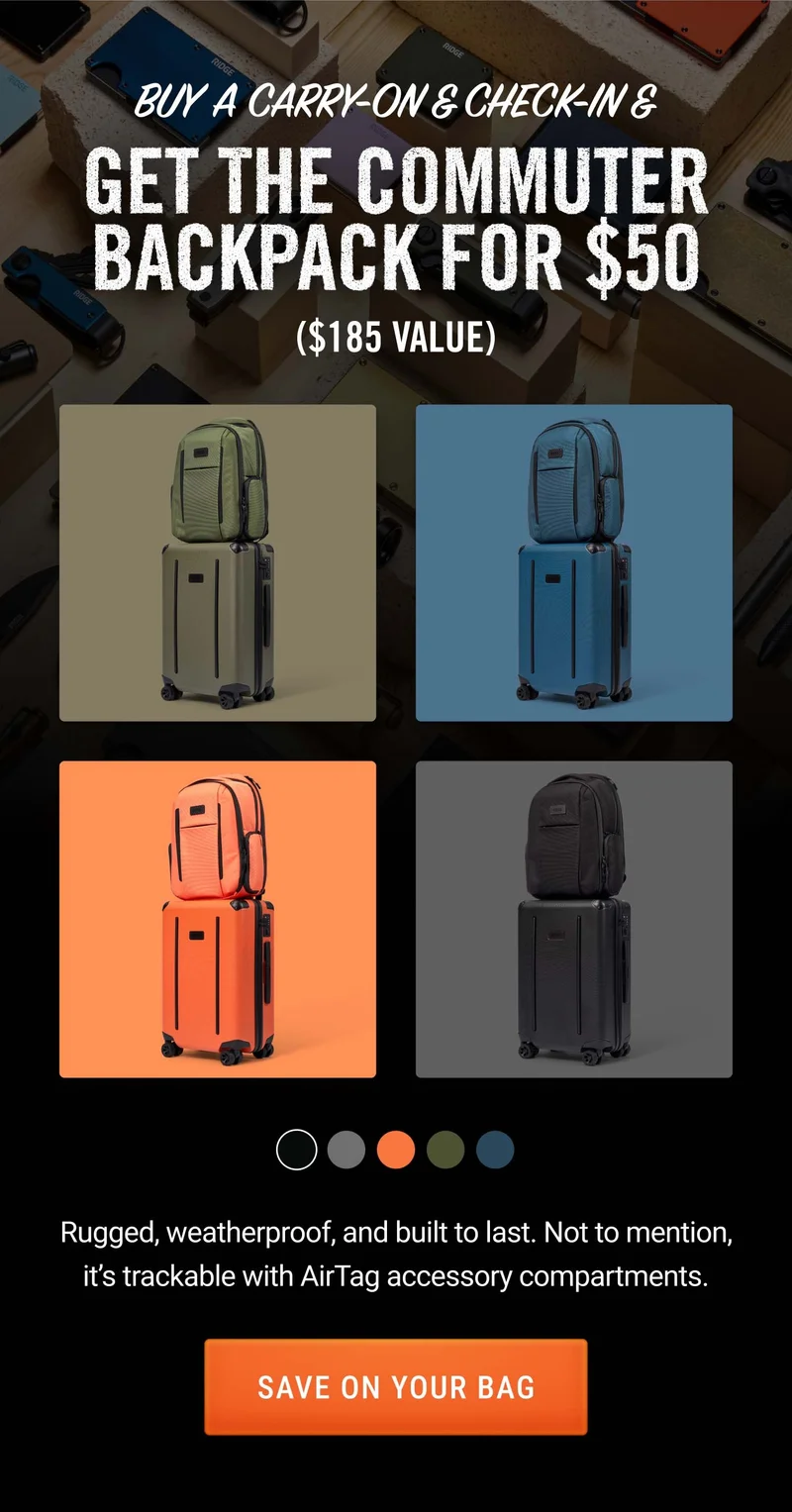 Buy a Carry-On & Check-In | Get the Commuter Backpack for $50