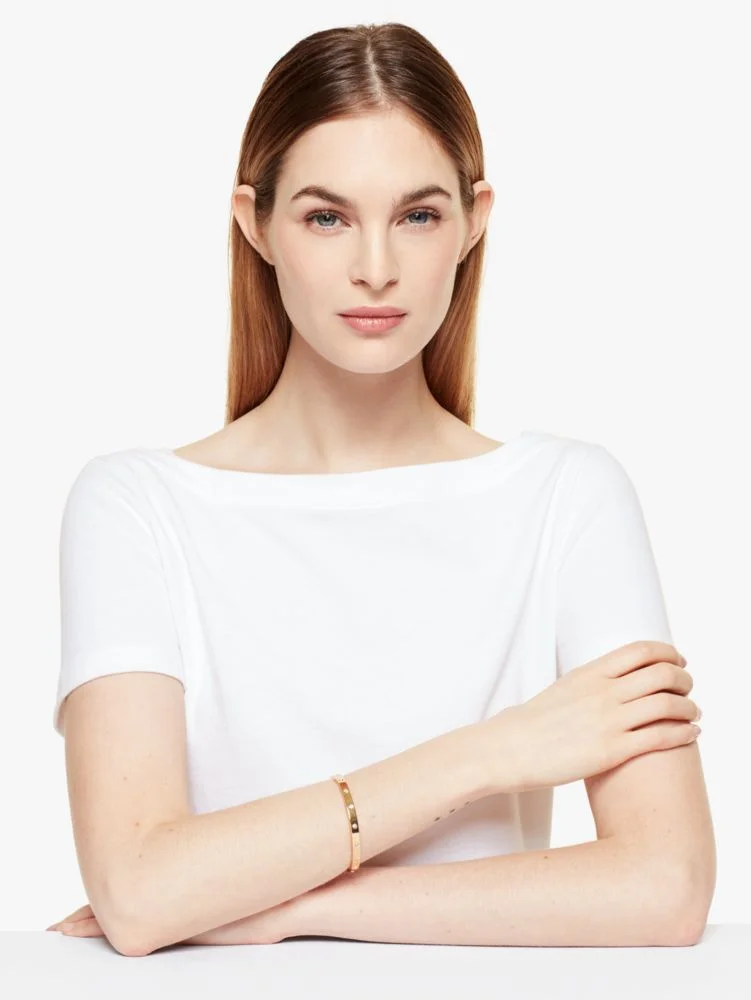 Set In Stone Hinged Gold Bangle