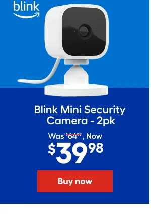 Blink Mini Security Camera - 2pk. Was $64.99, Now $34.99