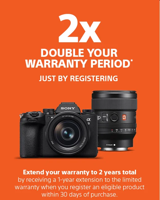 Double your warranty period* just by registering | Extend your warranty to 2 years total by receiving a 1-year extension to the limited warranty when you register an eligible product within 30 days of purchase.
