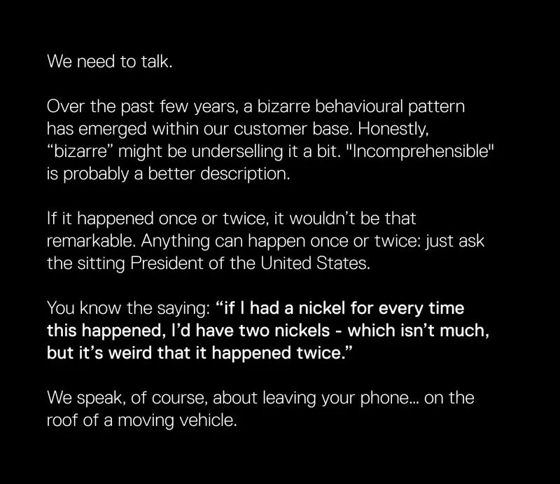 We need to talk.