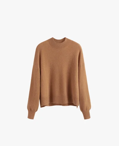 Single Origin Cashmere Cropped Sweater Camel