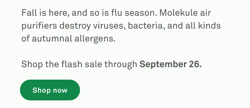Shop the flash sale through September 26