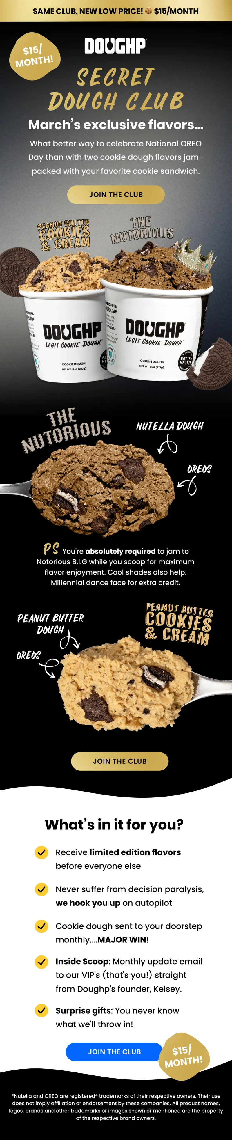 Secret Dough Club exclusive edible cookie dough flavors