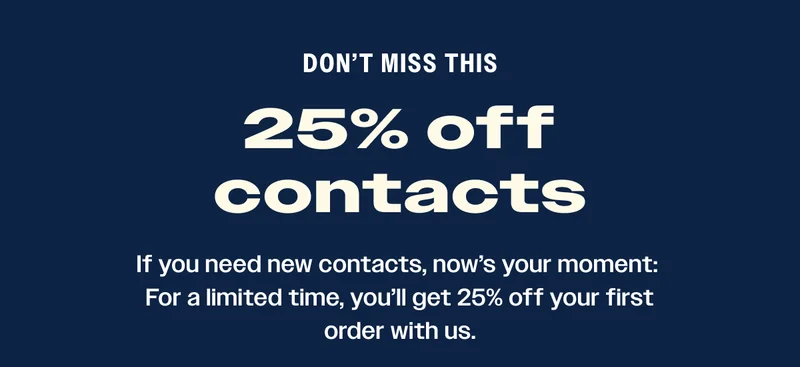 25% off contacts 25% off contacts