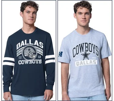 NFL Officially Licensed Dallas Short & Long Sleeve T-Shirt Set
