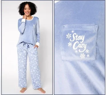 Cuddl Duds Ultra Plush Velvet Fleece Pajama Set