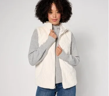Studio Park x Kerstin Lindquist Faux Fur Zip Front Vest