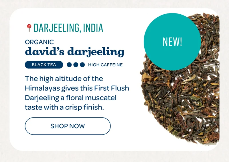New! Organic david’s darjeeling - Shop now