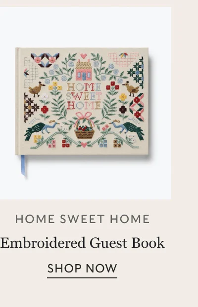 HOME SWEET HOME Embroidered Guest Book SHOP NOW