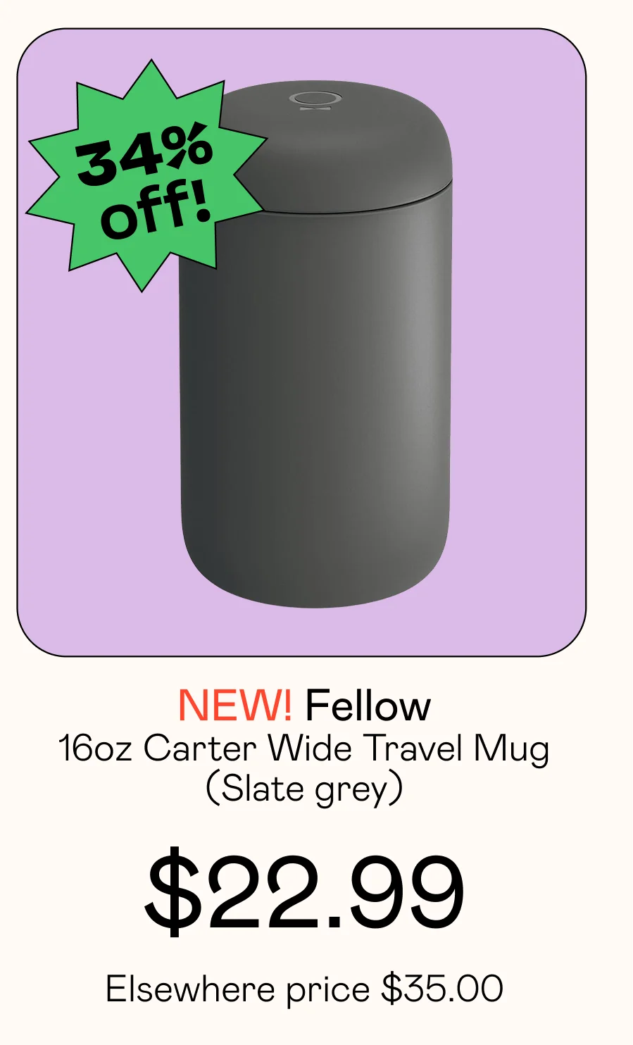 16oz Carter Wide Travel Mug - Slate grey