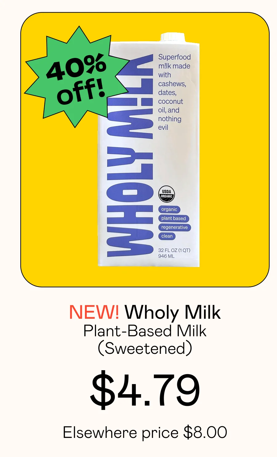 Plant-Based Milk - Sweetened