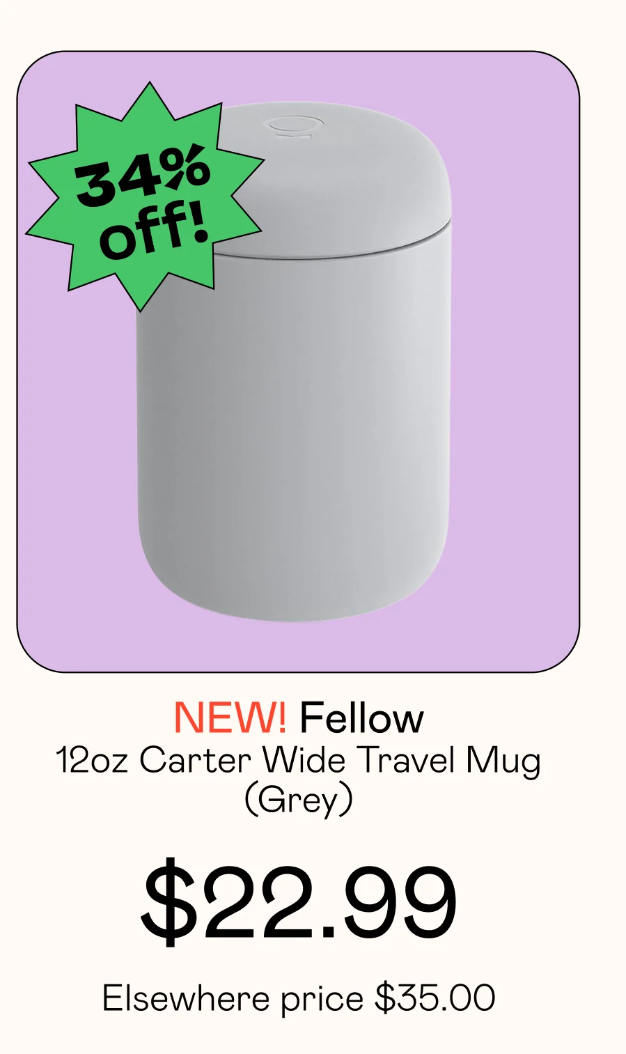 12oz Carter Wide Travel Mug - Grey