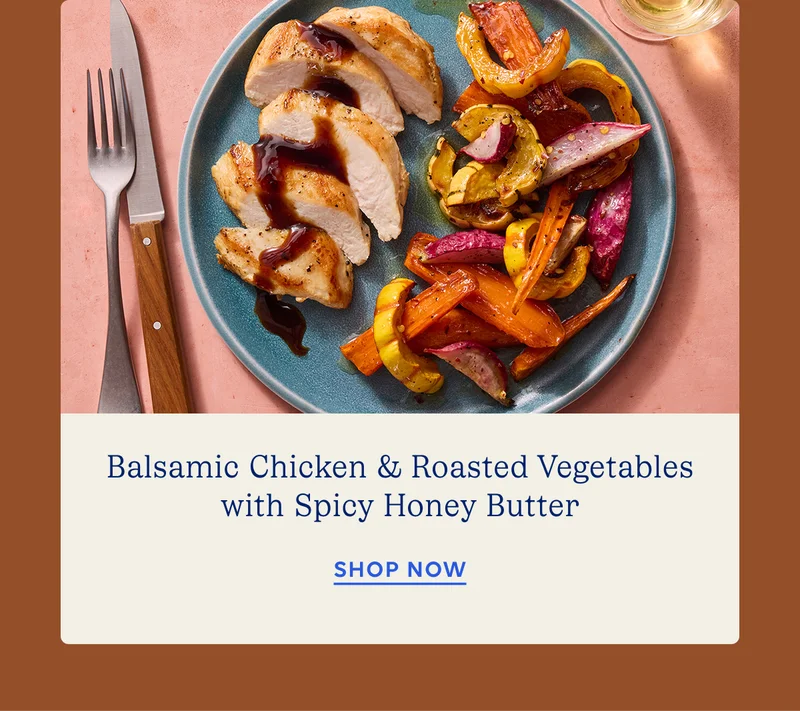 Seared Steaks & Balsamic Glazed Mushrooms with Roasted Squash & Potato Wedges | SHOP NOW