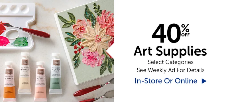40% Off Art Supplies - Select Categories