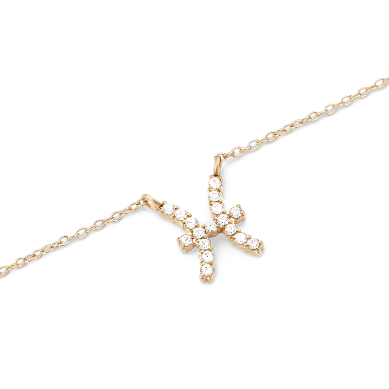 Image of Crystal Zodiac Chain Necklace Gold