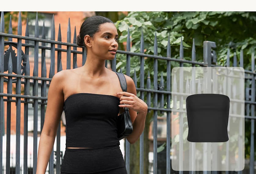 Spacedye Strapless Top in Darkest Night