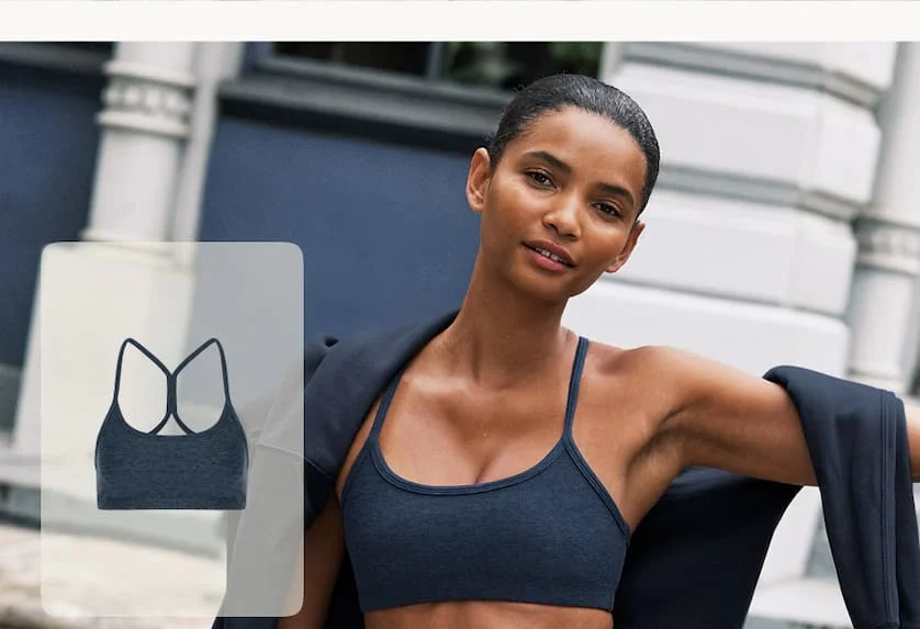 Spacedye Slim Racerback Bra in Nocturnal Navy