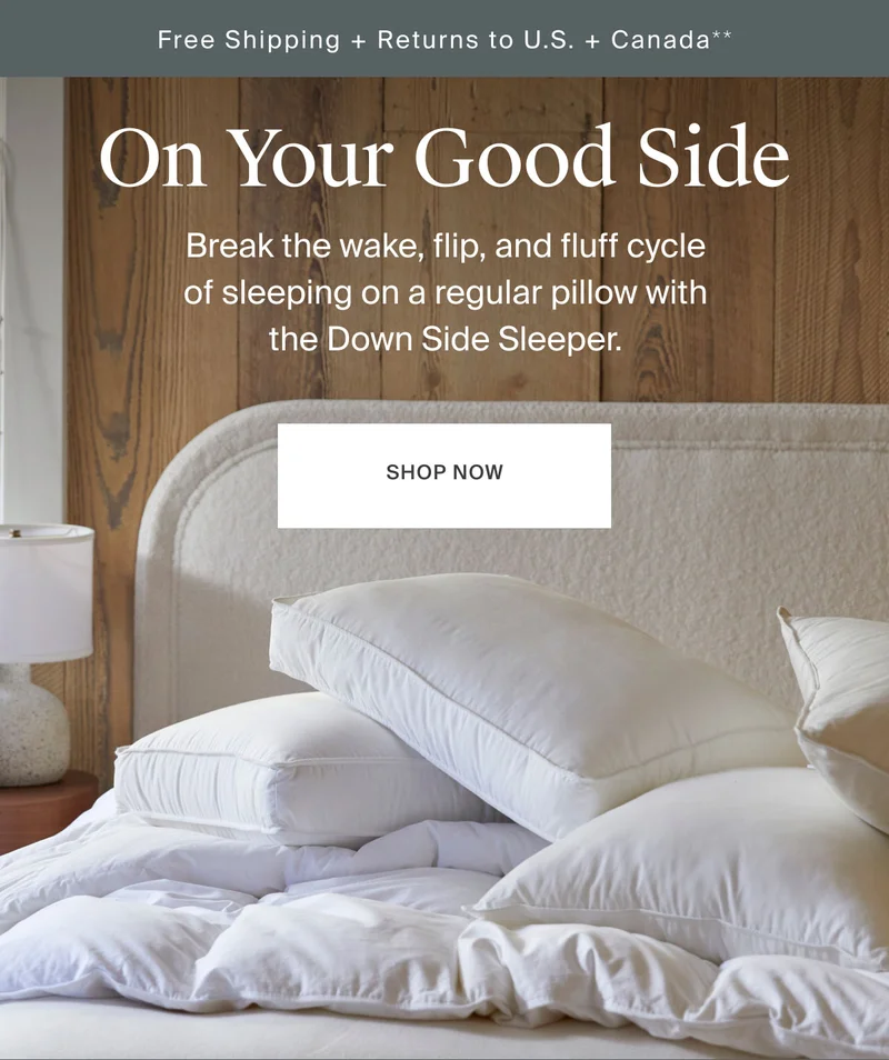 Break the wake, flip, and fluff cycle of sleeping on a regular pillow with the Down Side Sleeper.