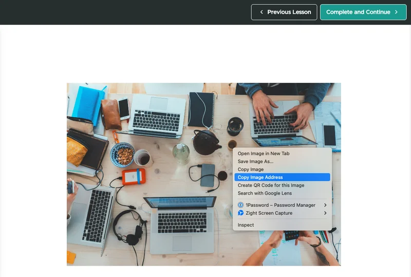 How to copy image address
