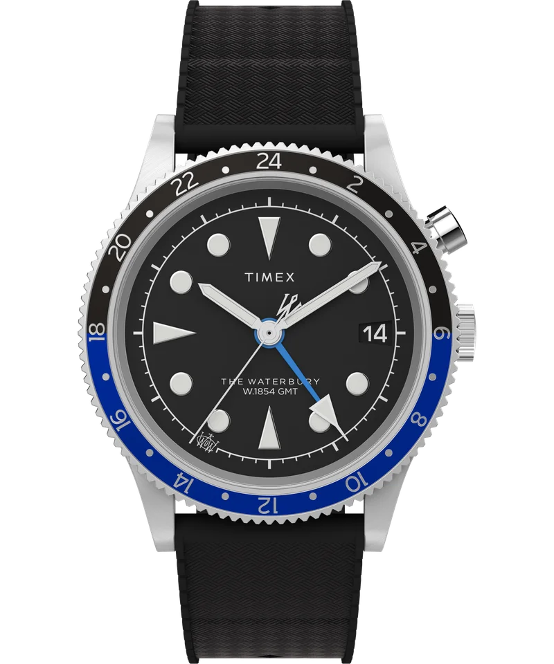 Image of Waterbury Traditional GMT 39mm Synthetic Rubber Strap Watch