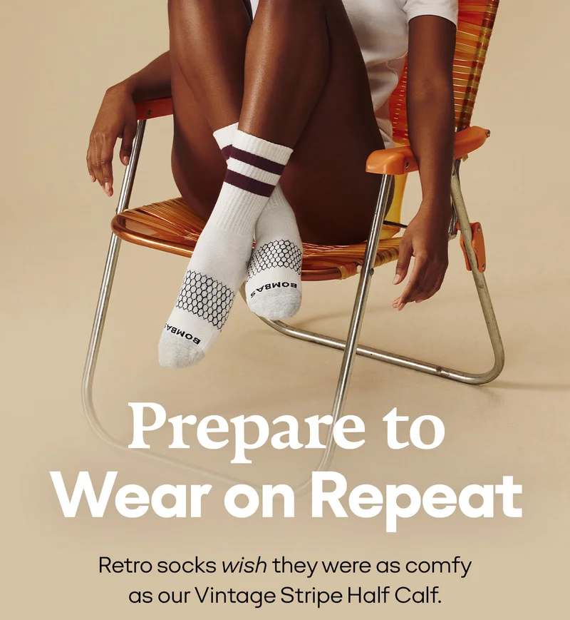 Prepare to Wear on Repeat. Retro socks wish they were as comfy as our Vintage Stripe Half Calf.