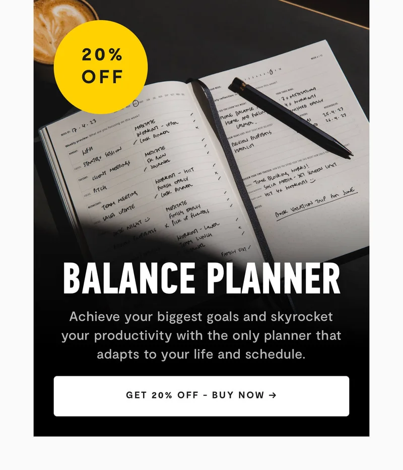 20% Off Balance Planner