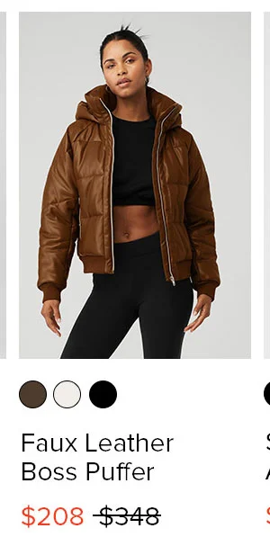 FAUX LEATHER BOSS PUFFER