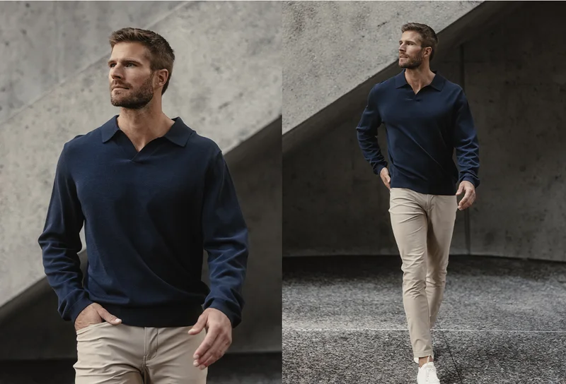 Riviera Knit Long Sleeve Polo