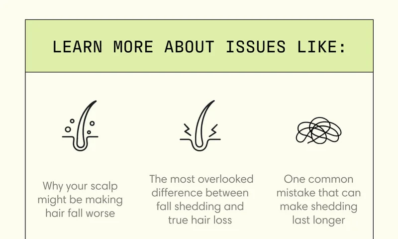 learn more about issues like: Why your scalp might be making hair fall worse &nbsp;The most overlooked difference between fall shedding and true hair loss One common mistake that can make shedding last longer