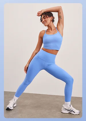 Spacedye Slim Racerback Cropped Tank in Flower Blue Heather